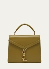 Saint Laurent Cassandre Mini Monogram Ysl Box Calf Top-handle Bag In Vert Olive