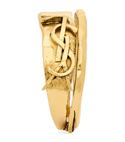 Saint Laurent Cassandre Monogram Bangle In Yellow