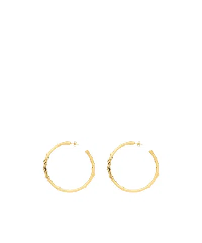 Saint Laurent Cassandre Mulberry Hoop Earrings In Metal In Gold