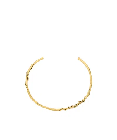 Saint Laurent Cassandre Mulberry Torc Necklace In Metal In Gold