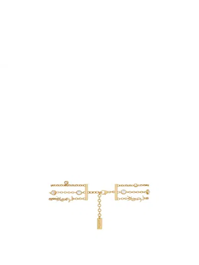 Saint Laurent `cassandre` Multi-chain Bracelet In Metallic