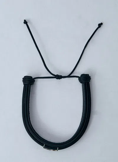 Saint Laurent Cassandre Multi-strand Bracelet In Black