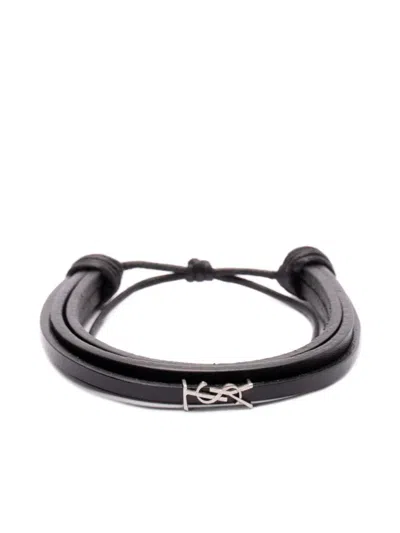 SAINT LAURENT CASSANDRE MULTI-STRAND LEATHER BRACELET
