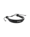 Saint Laurent Cassandre Multi-strand Leather Bracelet In Black