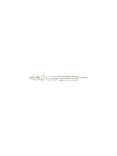 Saint Laurent Cassandre Multi-wrap Chain Bracelet In White