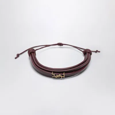 SAINT LAURENT SAINT LAURENT CASSANDRE MULTIWRAP LEATHER BRACELET