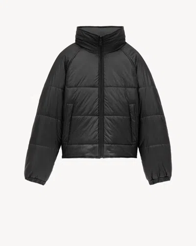 Saint Laurent "cassandre" Nylon Down Jacket In Black