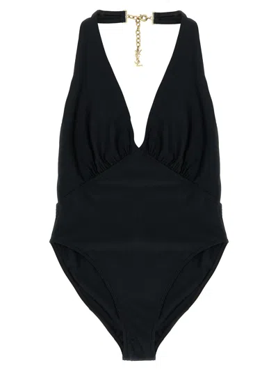 Saint Laurent 'cassandre' One-piece Swimsuit In Black