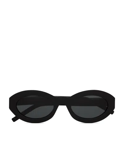 Saint Laurent Cassandre Oval Sunglasses In Black