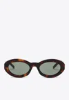 Saint Laurent Round Sunglasses Sl M136 Havana Women In Gray