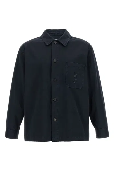Saint Laurent 'cassandre' Overshirt In Blue