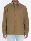 Saint Laurent Cassandre Overshirt In Cotton Linen Gabardine Clothing In Brown