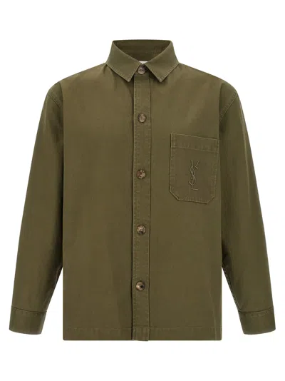 Saint Laurent Cassandre Overshirt In Green