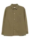 Saint Laurent Cassandre Overshirt In Cotton Linen Gabardine Clothing In Green