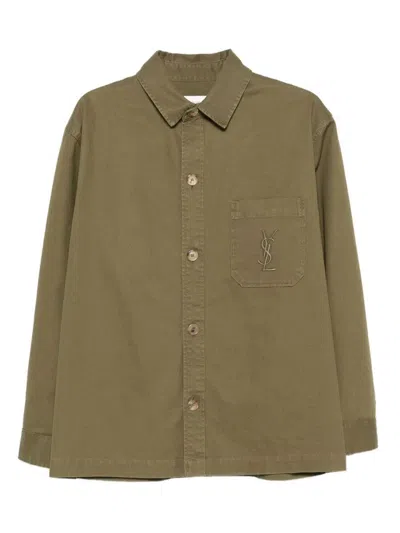 SAINT LAURENT SAINT LAURENT CASSANDRE OVERSHIRT IN COTTON LINEN GABARDINE CLOTHING