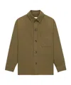 Saint Laurent Cassandre Overshirt In Cotton Linen Gabardine Clothing In Orange