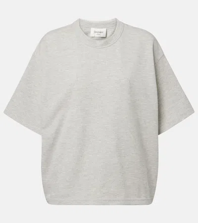 Saint Laurent Cassandre Oversized Cotton-blend T-shirt