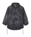 Saint Laurent Cassandre Oversized Hooded Coat In Black