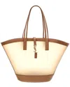 Saint Laurent Cassandre Panier Medium Vinyl & Leather Tote In Brown