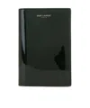 Saint Laurent Patent-leather Passport Holder In Green