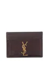 Saint Laurent Cassandre Patent Card Case In Red