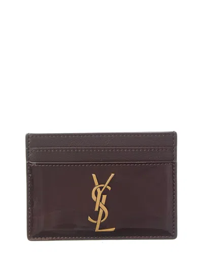 Saint Laurent Cassandre Patent Card Case In Red