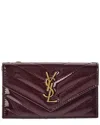 Saint Laurent Cassandre Patent Card Case In Red