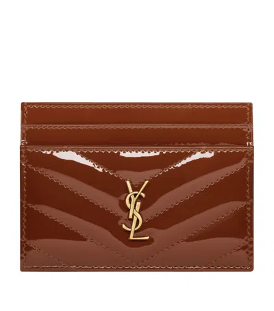 Saint Laurent Cassandre Patent Card Holder In Red