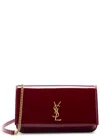 Saint Laurent Cassandre Patent Leather Phone Case In Burgundy