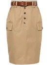 Saint Laurent Paris Women Gonna A Matita Cassandre In Twill Di Cotone In Nude & Neutrals