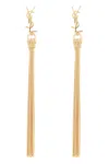 Saint Laurent Cassandre Pendant Earrings In Gold