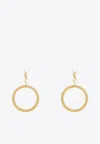 Saint Laurent Cassandre Pendant Hoop Earrings In Gold