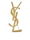 Saint Laurent Logo Sculpted Metal Brooch