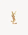 Saint Laurent Embellished Cassandre Brooch In Gold