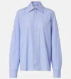 Saint Laurent Hemd Cassandre Aus Baumwollpopeline In Blau