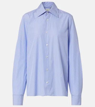 Saint Laurent Hemd Cassandre Aus Baumwollpopeline In Blau