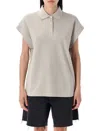 Saint Laurent Cassandra Cap Sleeve Polo Top
