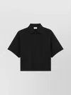 Saint Laurent Cassandre Boxy Polo T-shirt In Black