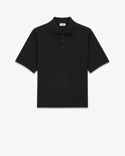 Saint Laurent "cassandre Piqué" Polo Shirt In Black