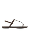 Saint Laurent Logo Plaque Open Toe Sandals In Multi