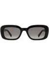 Saint Laurent Cassandre-plaque Sunglasses In Black