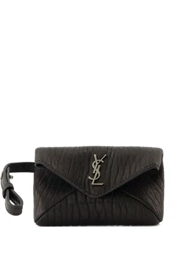 Saint Laurent Cassandre-plaque Wallet In Black