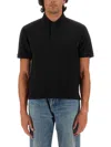 Saint Laurent Cassandre Polo Shirt In Black