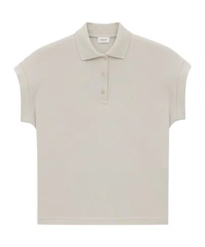SAINT LAURENT SAINT LAURENT CASSANDRE LOGO EMBROIDERED POLO SHIRT