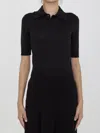 Saint Laurent Women Cassandre Polo Shirt In Black