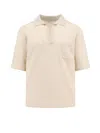 Saint Laurent Wool Polo Shirt In Beige