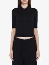 Saint Laurent Women Cassandre Polo Shirt In Black
