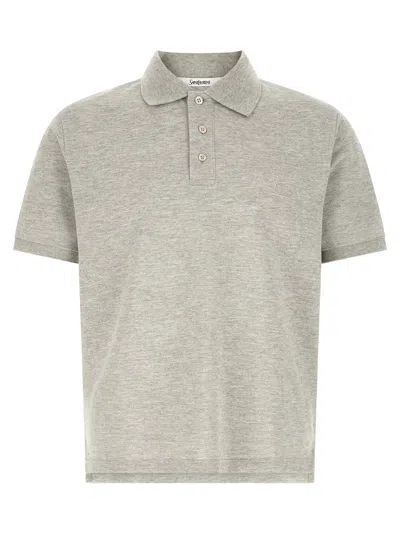 Saint Laurent 'cassandre' Polo Shirt In Gray