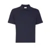 Saint Laurent Embroidered Monogram Polo Shirt In Blue