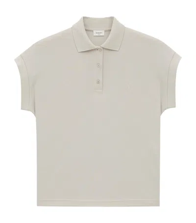 Saint Laurent Cassandre Polo Shirt In Grey